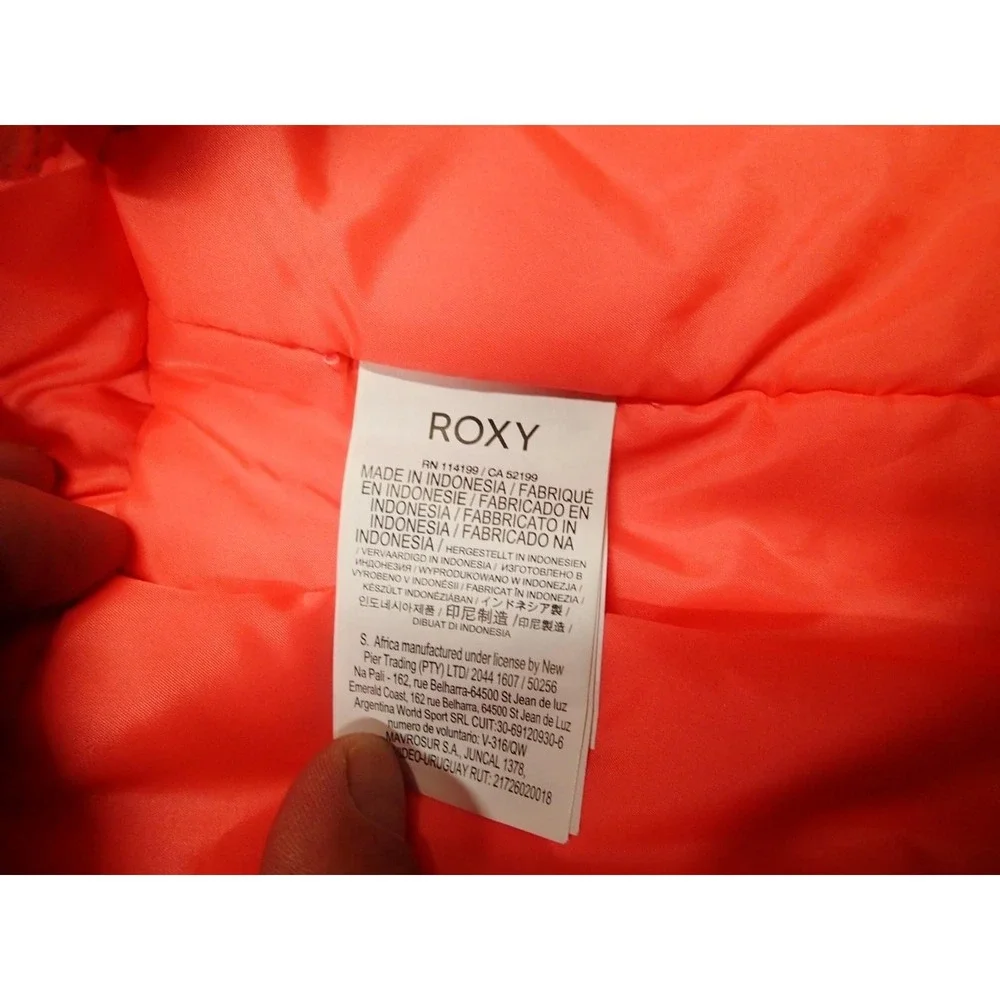 Roxy American Pie Girl Jacket Girls XL 14 Pink Blue Excellent DryFlight 10K Hood